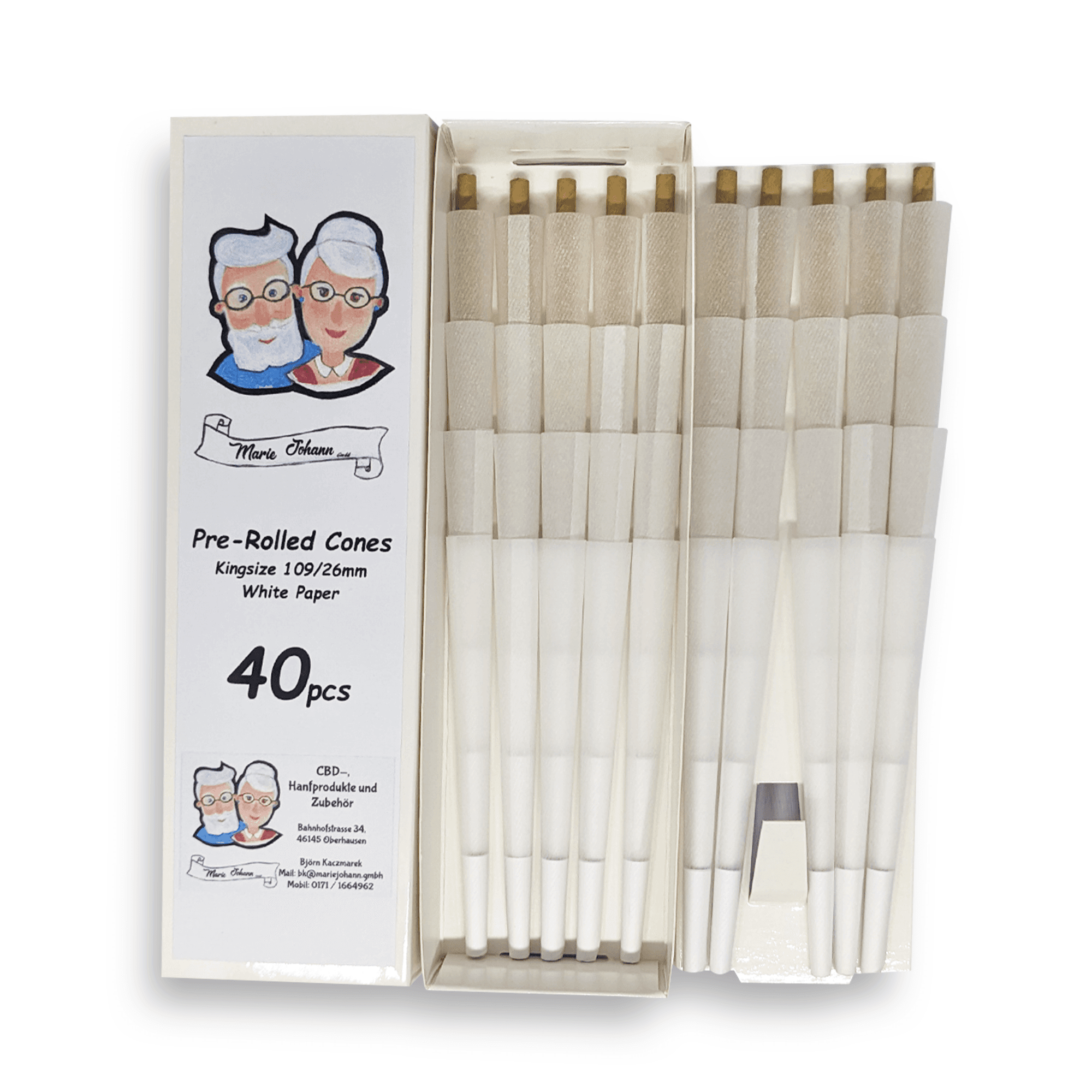 Marie Johan custom boxed cone presentation