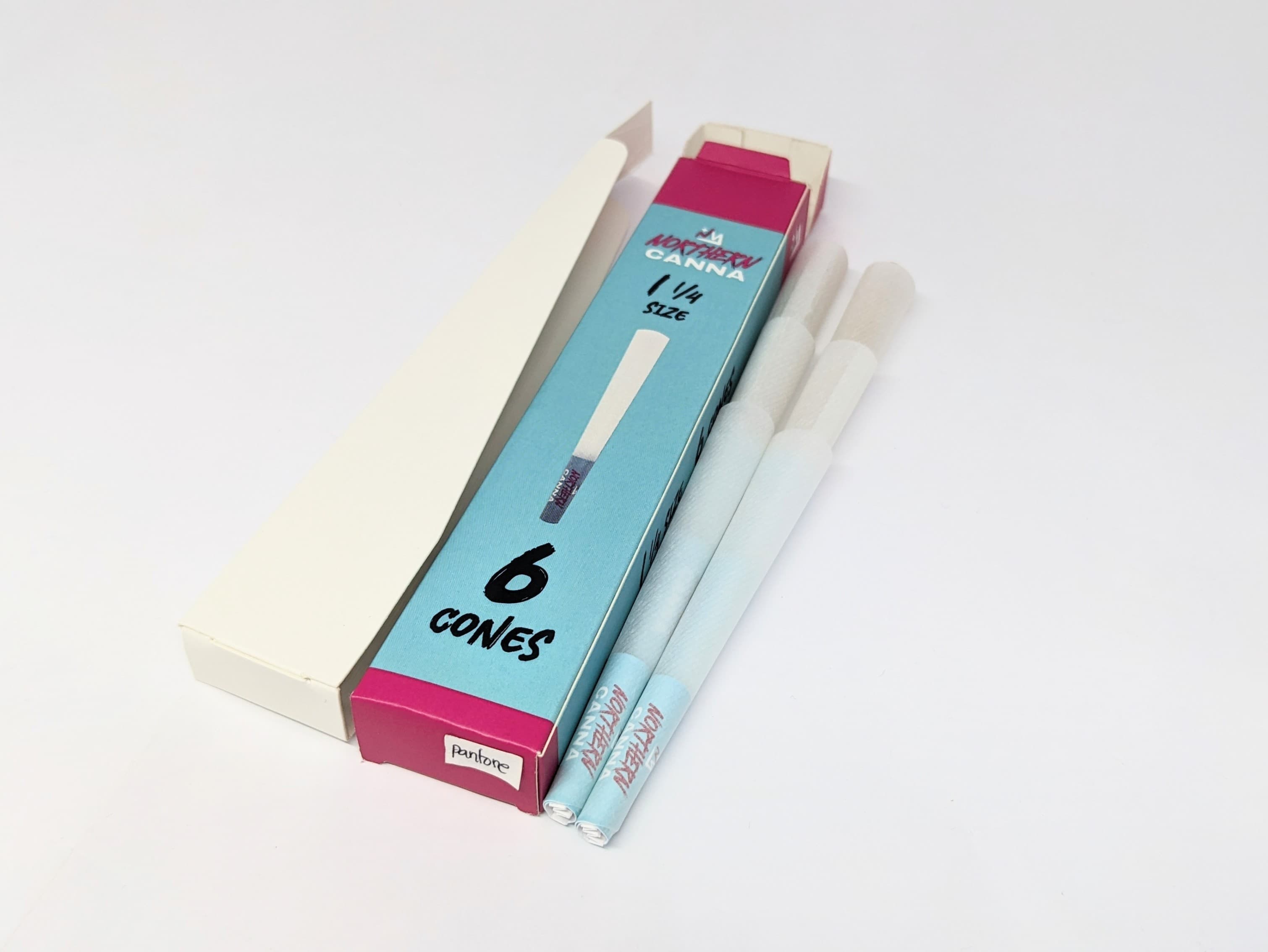 Northern Canna custom cone box and branded cones